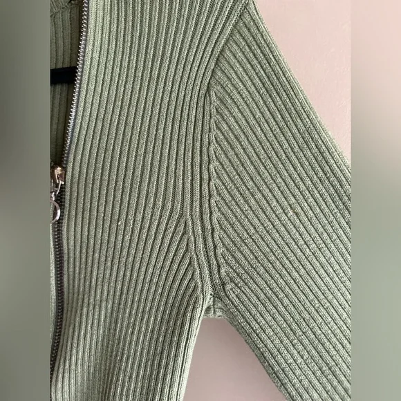 Twik Green Ribbed Zip Cardigan - Picture 7 of 11